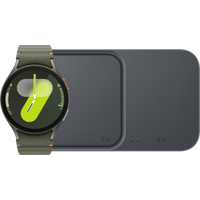 Aanbieding Samsung Galaxy Watch 7 Groen 40mm + Duo Draadloze Oplader