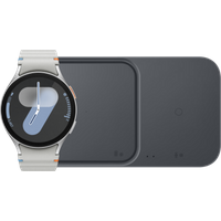 Aanbieding Samsung Galaxy Watch 7 Zilver 44mm + Duo Draadloze Oplader