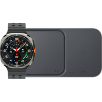 Aanbieding Samsung Galaxy Watch Ultra 4G Zilver/Zwart 47mm + Duo Draadloze Oplader