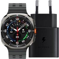 Aanbieding Samsung Galaxy Watch Ultra 4G Zilver/Zwart 47mm + Oplader 25W