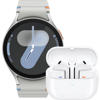 Aanbieding Samsung Galaxy Watch 7 Zilver 44mm + Galaxy Buds3 Wit