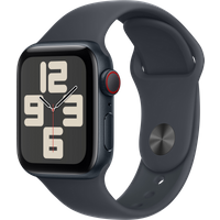 Aanbieding Apple Watch SE 2024 4G 40mm Midnight Sportband M/L