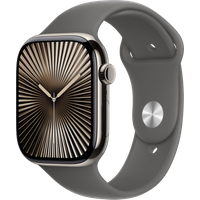 Aanbieding Apple Watch Series 10 4G 46mm Titanium Zilver Sportband M/L