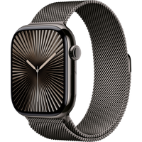 Aanbieding Apple Watch Series 10 4G 46mm Titanium Zwart Milanese Band M/L