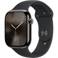 Aanbieding Apple Watch Series 10 4G 46mm Titanium Zwart Sportband S/M
