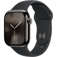 Aanbieding Apple Watch Series 10 4G 42mm Titanium Zwart Sportband S/M