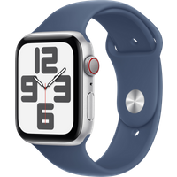Aanbieding Apple Watch SE 2024 4G 44mm Zilver Sportband M/L