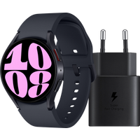 Aanbieding Samsung Galaxy Watch 6 Zwart 40mm + Samsung Oplader
