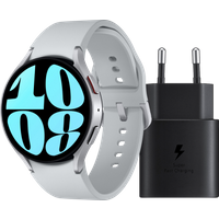 Aanbieding Samsung Galaxy Watch 6 Zilver 44mm + Samsung Oplader