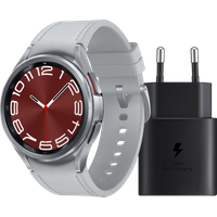 Aanbieding Samsung Galaxy Watch 6 Classic 4G Zilver 43mm + Samsung Oplader