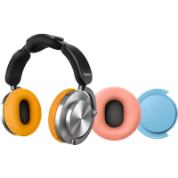 Aanbieding Dyson OnTrac Aluminium + oorkussen Roze + oorschelp Blauw