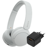 Aanbieding Sony WH-CH520 Wit + BlueBuilt Quick Charge Oplader met Usb A Poort 18W Zwart