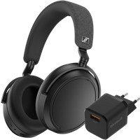 Aanbieding Sennheiser Momentum 4 Wireless Zwart + BlueBuilt Quick Charge Oplader met Usb A Poort 18W