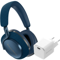 Aanbieding Bowers & Wilkins Px7 S2 Blauw + BlueBuilt Power Delivery Oplader met Usb C Poort 20W Wit