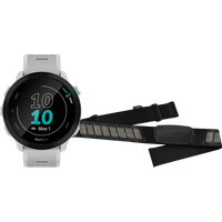 Aanbieding Garmin Forerunner 55 Wit + Garmin HRM-DUAL Hartslagmeter Borstband Zwart
