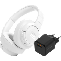 Aanbieding JBL Tune 770NC Wit + BlueBuilt Quick Charge Oplader met Usb A Poort 18W Zwart