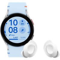 Aanbieding Samsung Galaxy Watch FE Zilver/Blauw + Buds FE Wit