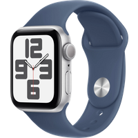 Aanbieding Apple Watch SE 2024 40mm Zilver Sportband S/M