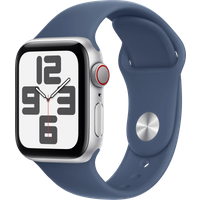 Aanbieding Apple Watch SE 2024 4G 40mm Zilver Sportband S/M