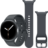 Aanbieding Samsung Galaxy Watch 8 4G Donkergrijs 44mm + Siliconen Sport Bandje Donkergrijs S/M