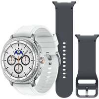 Aanbieding Samsung Galaxy Watch 8 Classic Wit 46mm + Samsung Siliconen Sport Bandje Donkergrijs S/M