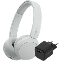 Aanbieding Sony WH-CH520 Wit + BlueBuilt Quick Charge Oplader met Usb A Poort 18W Zwart