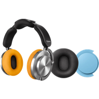 Aanbieding Dyson OnTrac Aluminium + oorkussen Zwart + oorschelp Blauw