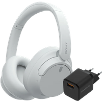 Aanbieding Sony WH-CH720N Wit + BlueBuilt Quick Charge Oplader met Usb A Poort 18W Zwart