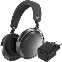 Aanbieding Sennheiser Momentum 4 Wireless Grijs + BlueBuilt Quick Charge Oplader met Usb A Poort 18W
