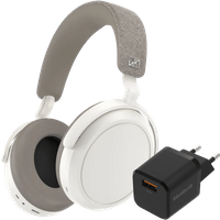 Aanbieding Sennheiser Momentum 4 Wireless Wit + BlueBuilt Quick Charge Oplader met Usb A Poort 18W