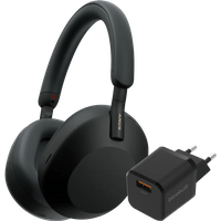 Aanbieding Sony WH-1000XM5 Zwart + BlueBuilt Quick Charge Oplader met Usb A Poort 18W Zwart