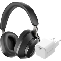 Aanbieding Bowers & Wilkins Px8 Zwart + BlueBuilt Power Delivery Oplader met Usb C Poort 20W Wit