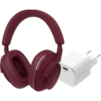 Aanbieding Bowers & Wilkins Px7 S2e Rood + BlueBuilt Power Delivery Oplader met Usb C Poort 20W Wit