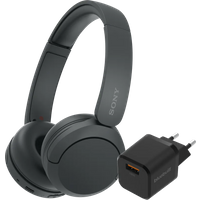 Aanbieding Sony WH-CH520 Zwart + BlueBuilt Quick Charge Oplader met Usb A Poort 18W Zwart