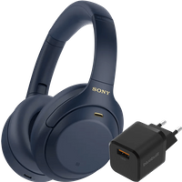 Aanbieding Sony WH-1000XM4 Blauw + BlueBuilt Quick Charge Oplader met Usb A Poort 18W Zwart