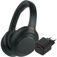 Aanbieding Sony WH-1000XM4 Zwart + BlueBuilt Quick Charge Oplader met Usb A Poort 18W Zwart