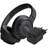 Aanbieding JBL Tune 720BT Zwart + BlueBuilt Quick Charge Oplader met Usb A Poort 18W Zwart