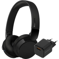 Aanbieding Philips TAH4209 Zwart + BlueBuilt Quick Charge Oplader met Usb A Poort 18W Zwart